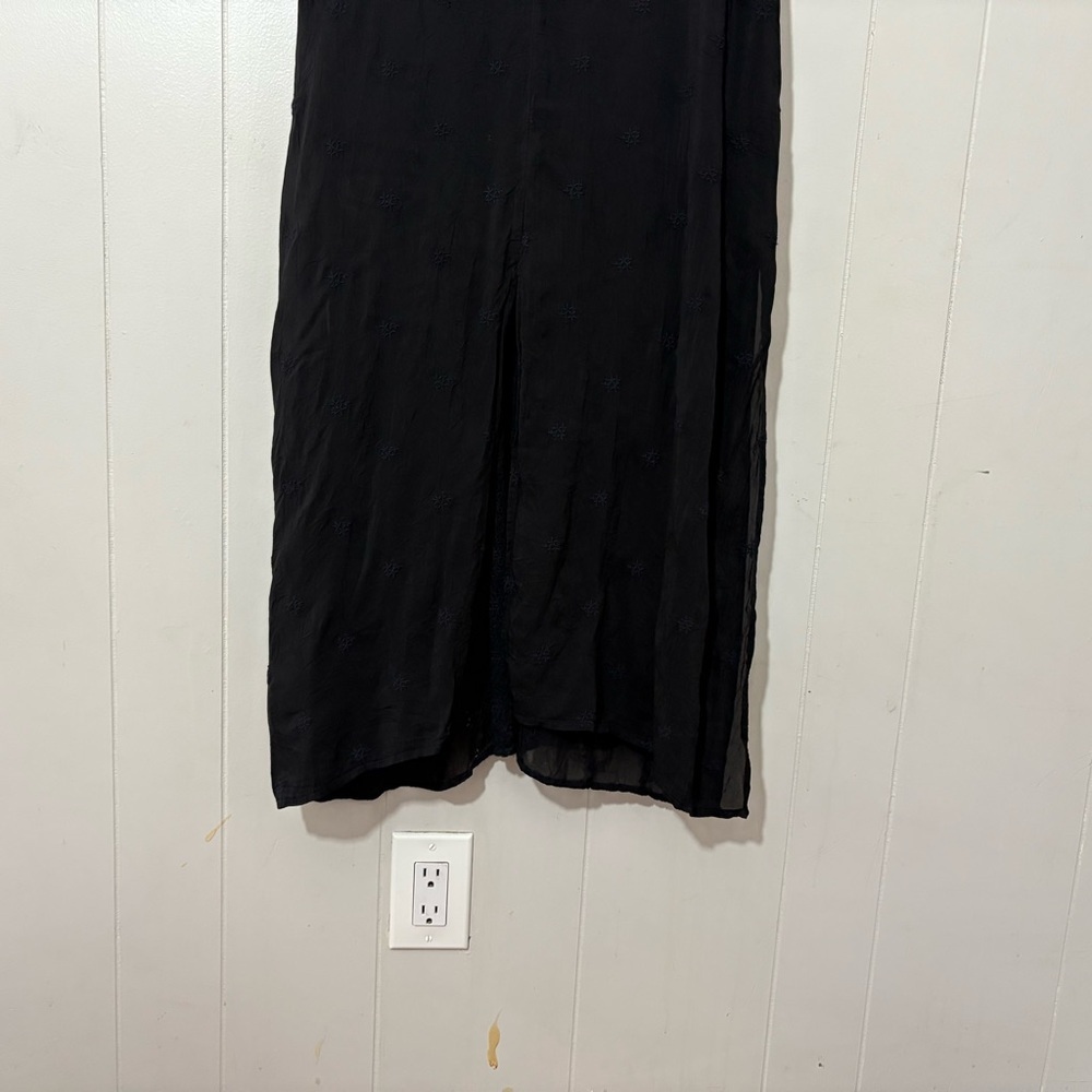 Johnny Was Sleeveless Embroidered Lace Eyelet Maxi Dress Black Size M - Picture 8 of 8